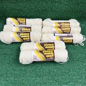 Sears Renee Perfect Match Sport Acrylic Yarn 2-Ply Fisherman White 28 Lot Of 8